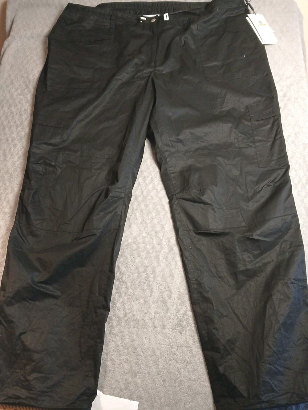 Calvin Klein 100% Cotton Women's Plus Size 24 Black Cargo/ Utility Pants NWT